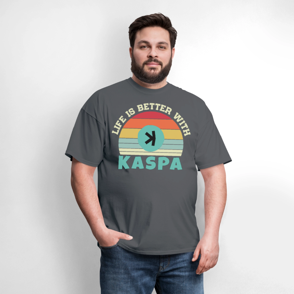 Life is better with Kaspa T-shirt - charcoal