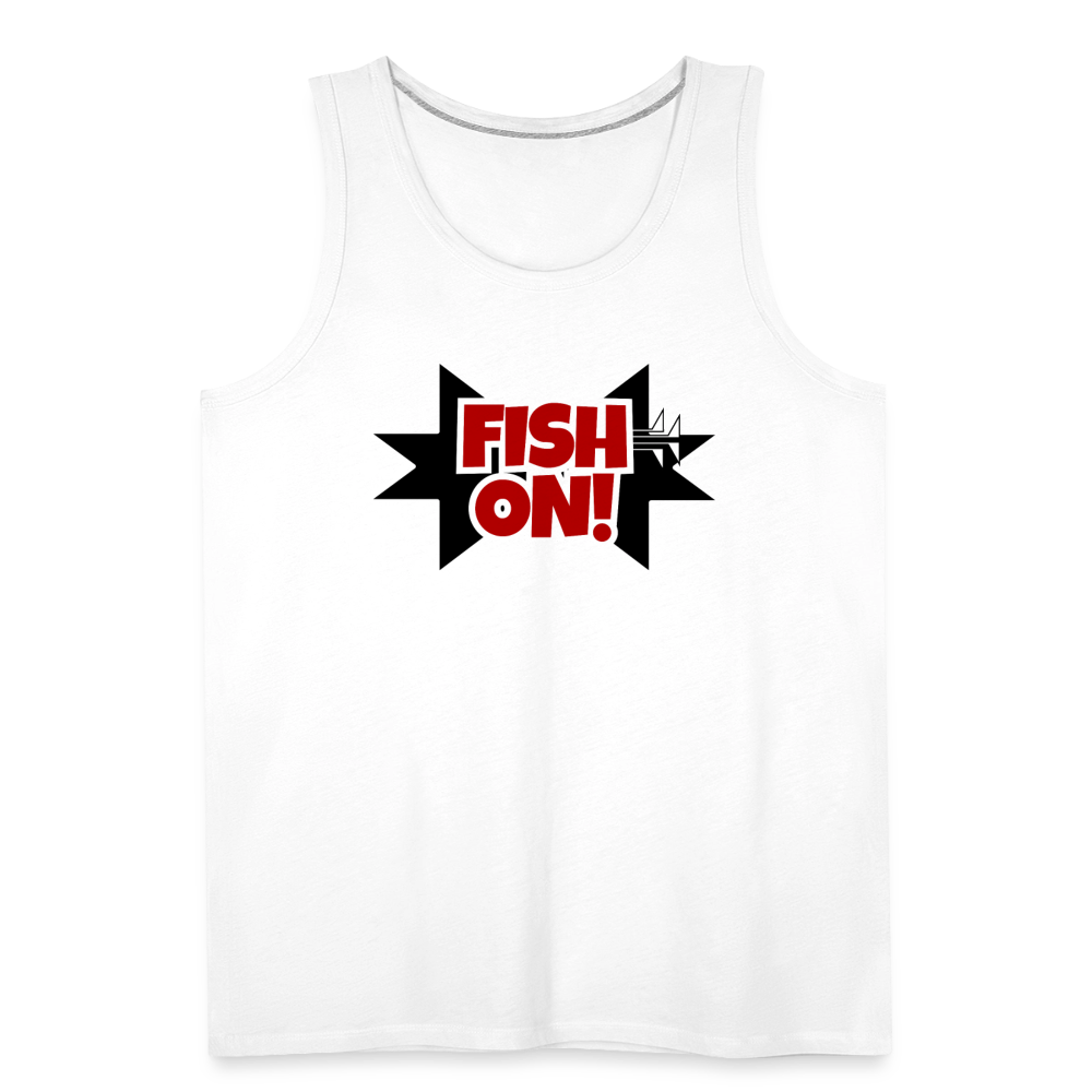 FISH ON! Men’s Premium Tank - white