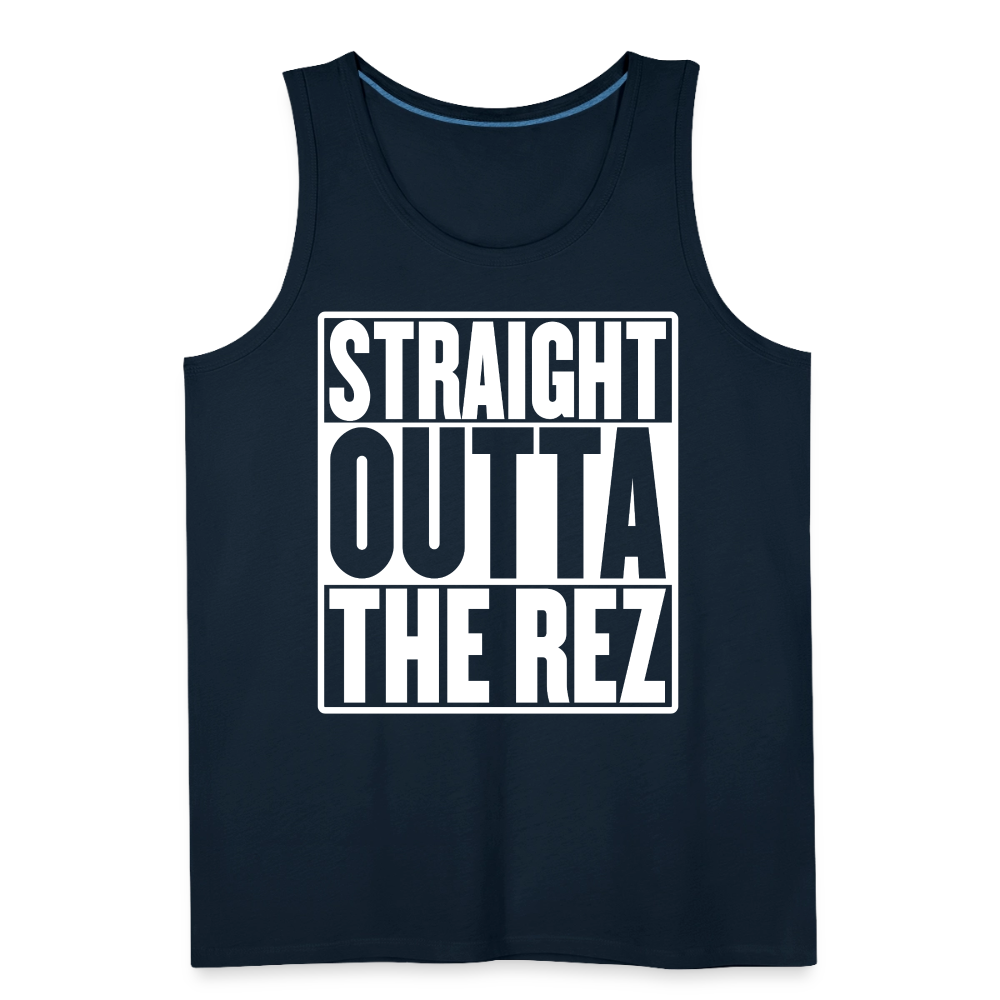 Straight Outta The Rez Men’s Premium Tank - deep navy