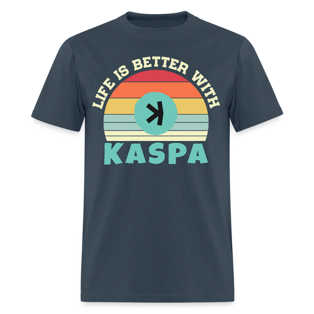 Life is better with Kaspa T-shirt -  blue dusk