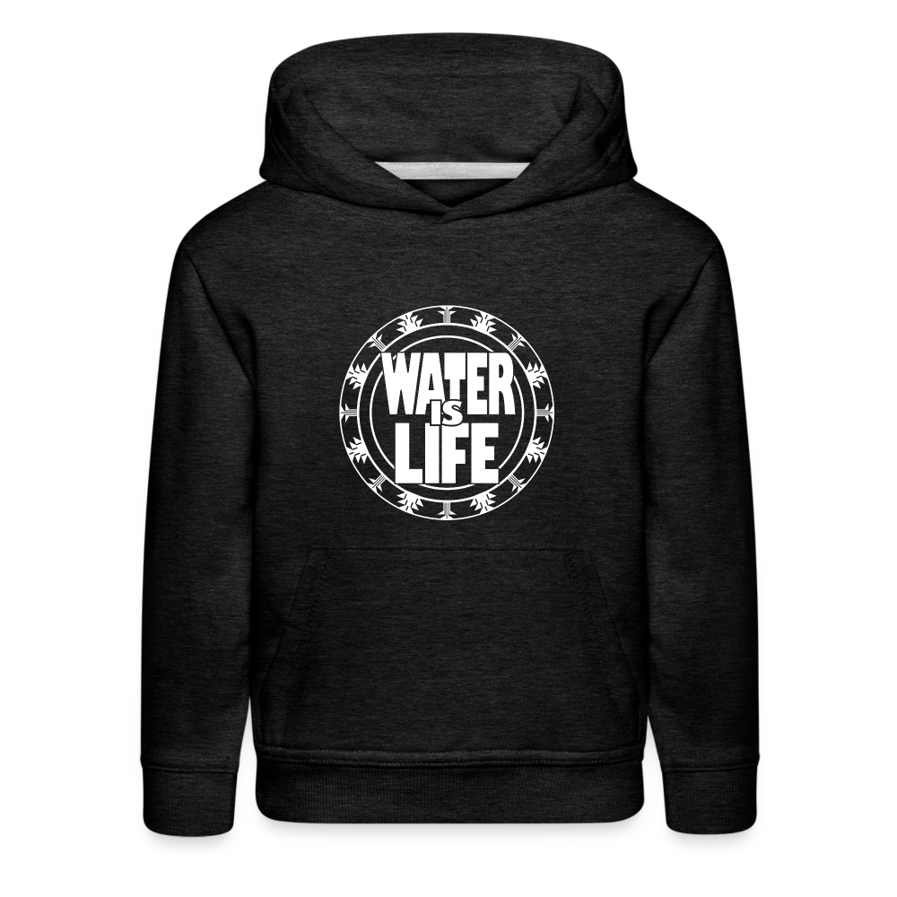 Water Is Life Kids‘ Premium Hoodie - charcoal grey