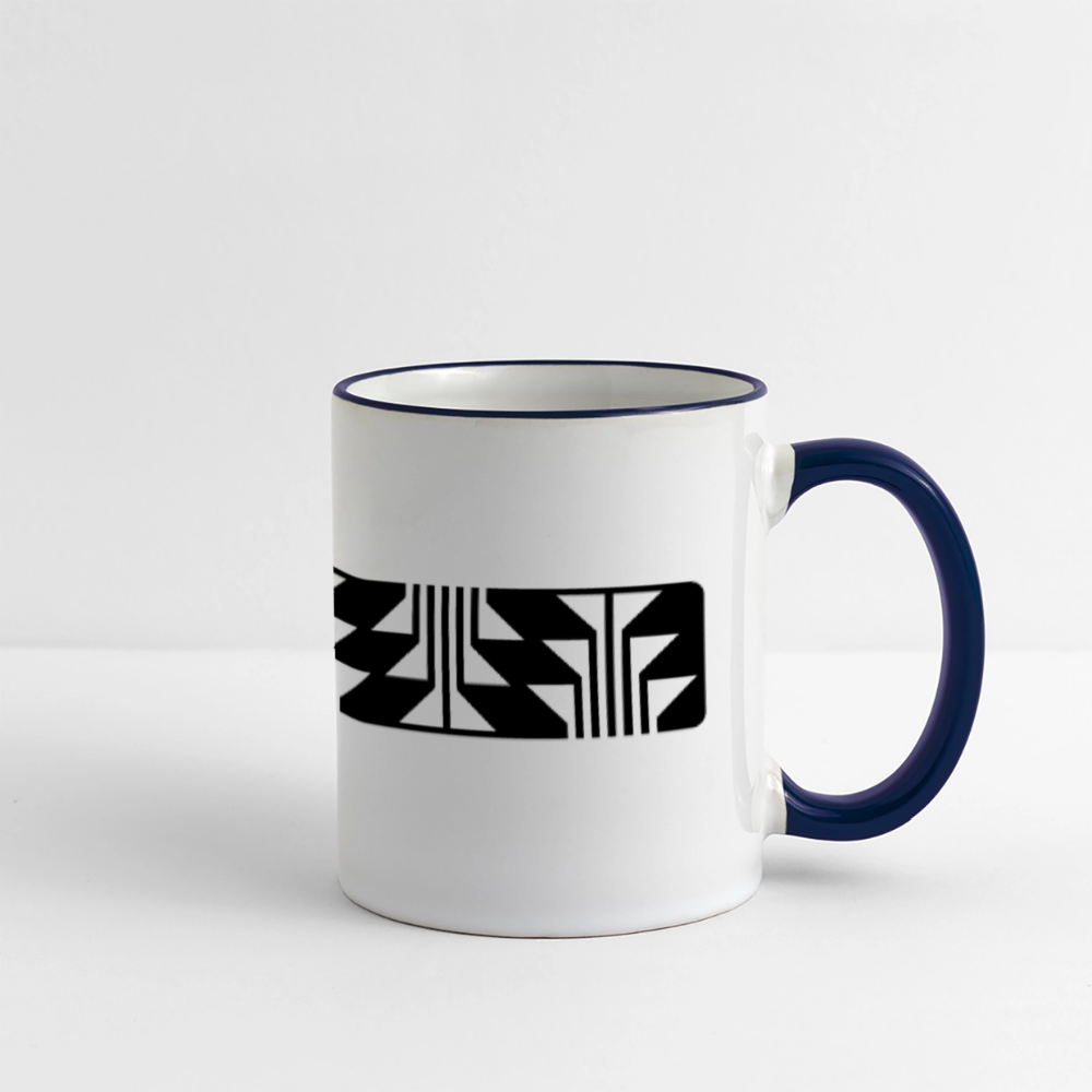 Frog Foot Panel Panoramic Mug - white/cobalt blue