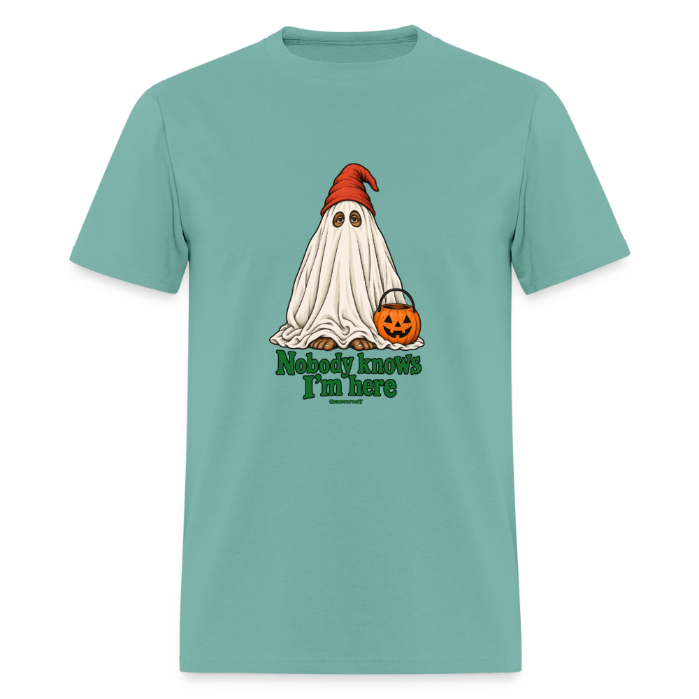 Nobody Knows I’m Here Ghost Gnomefoot Men's T-Shirt - aquatic