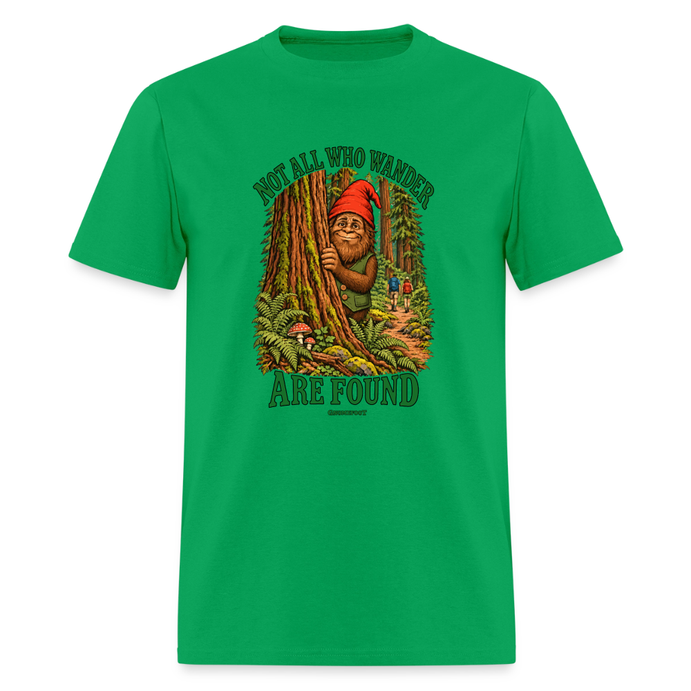 Not All Who Wander Are Found Gnomefoot Men's T-Shirt - bright green