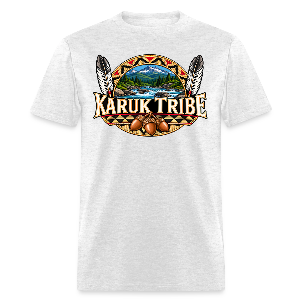 Karuk Tribe Acorn Design Men's T-Shirt - light heather gray