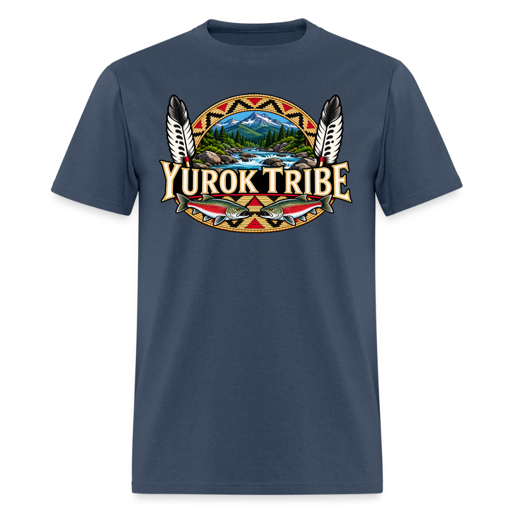 Yurok Tribe Salmon Men's T-Shirt -  blue dusk