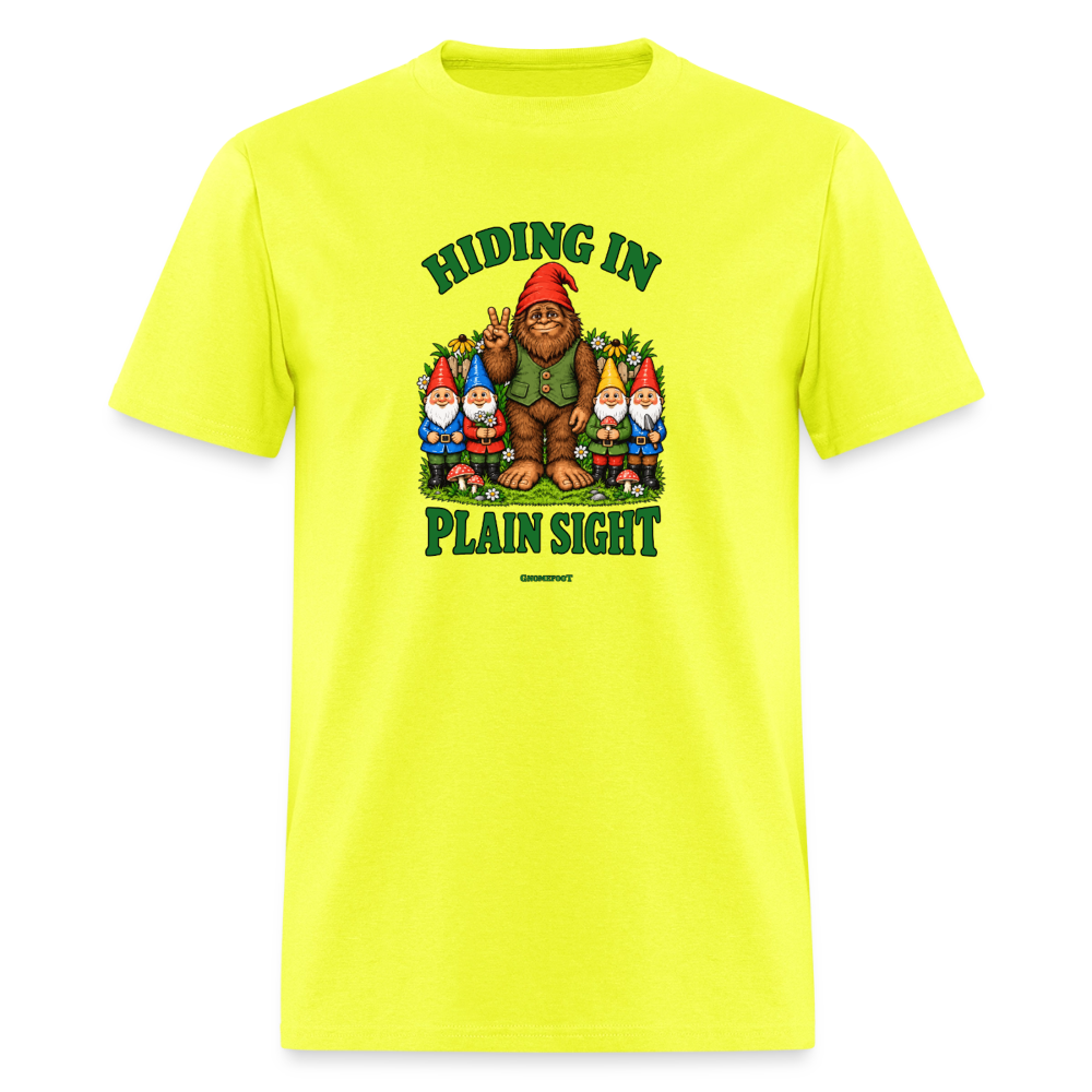 Hiding In Plain Sight Gnomefoot Men's T-Shirt - safety green