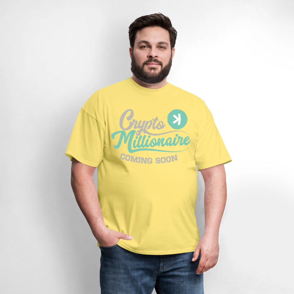 Crypto Millionaire Coming Soon Kaspa Logo - cornsilk