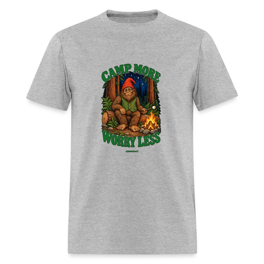 Camp More Worry Less Gnomefoot Men's T-Shirt - heather gray