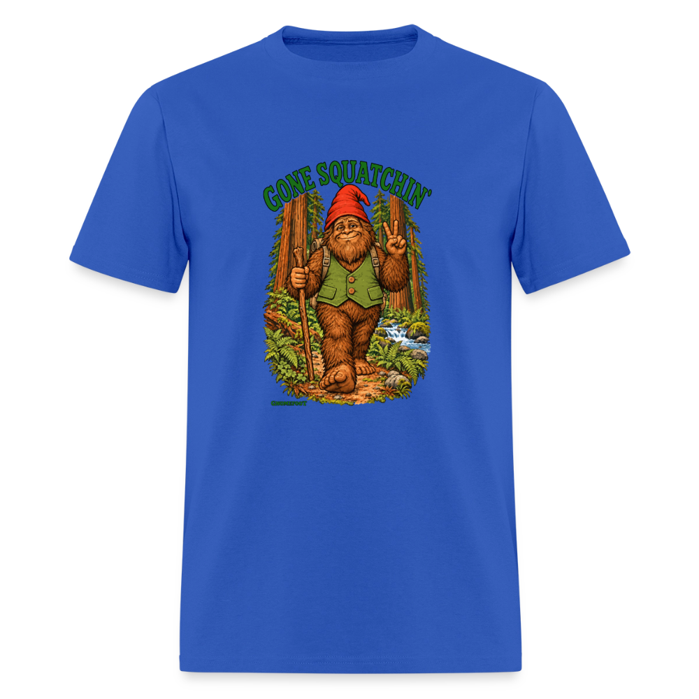 Gone Squatchin Gnomefoot Men's T-Shirt - royal blue