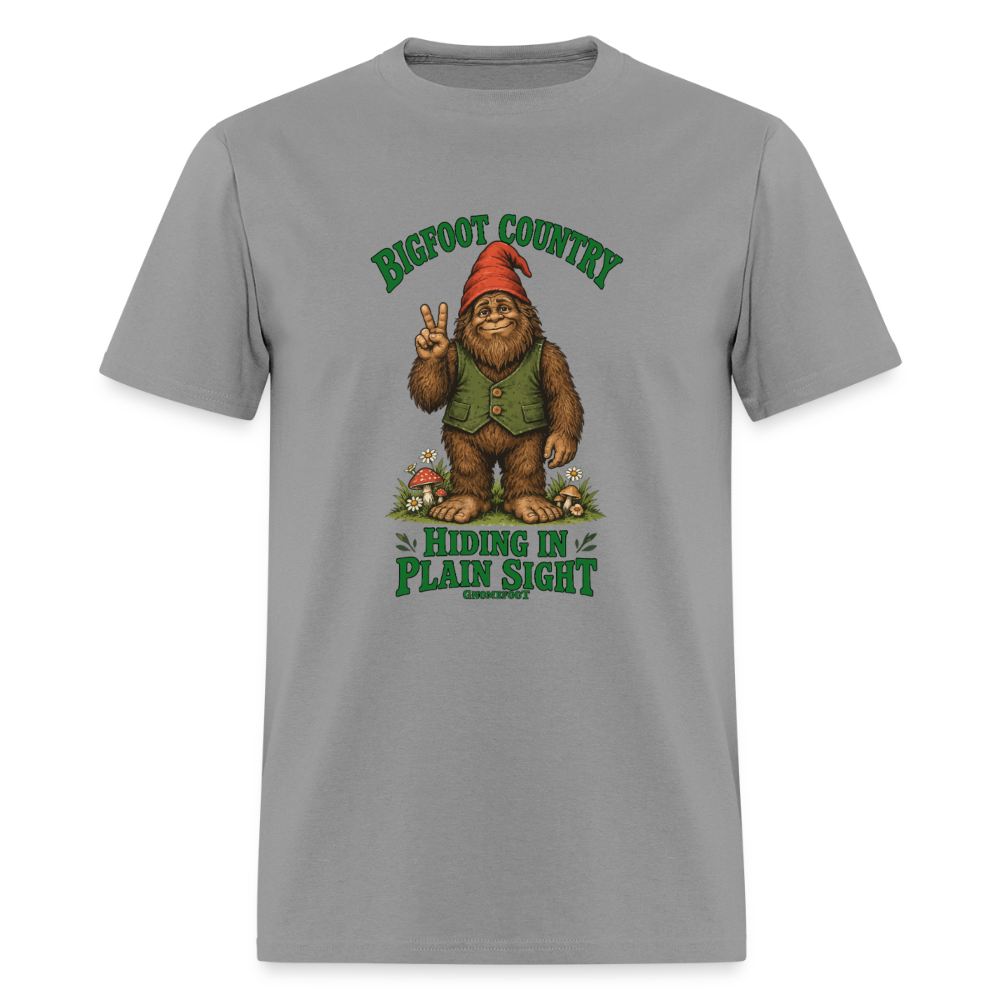 Bigfoot Country Hiding in Plain Sight Gnomefoot Men's T-Shirt - rock