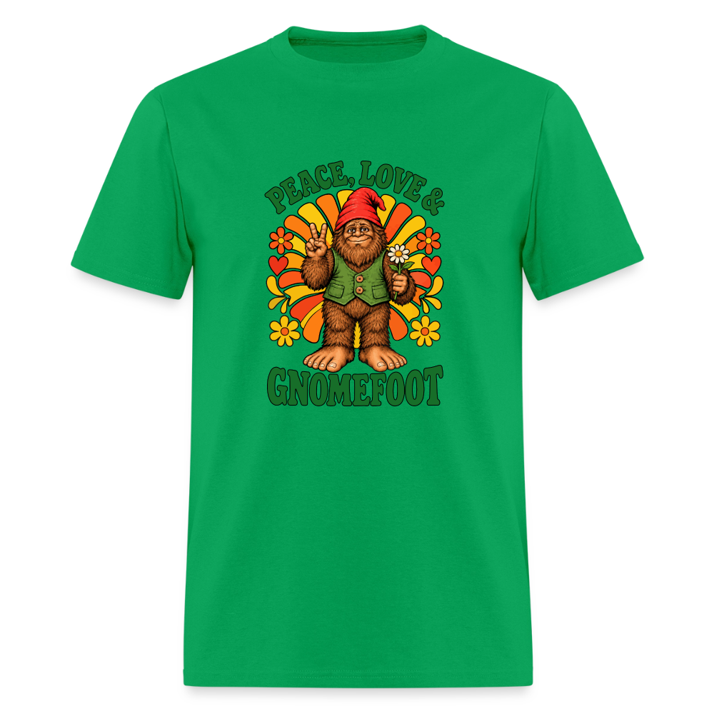 Peace Love and Gnomefoot Men's T-Shirt - bright green