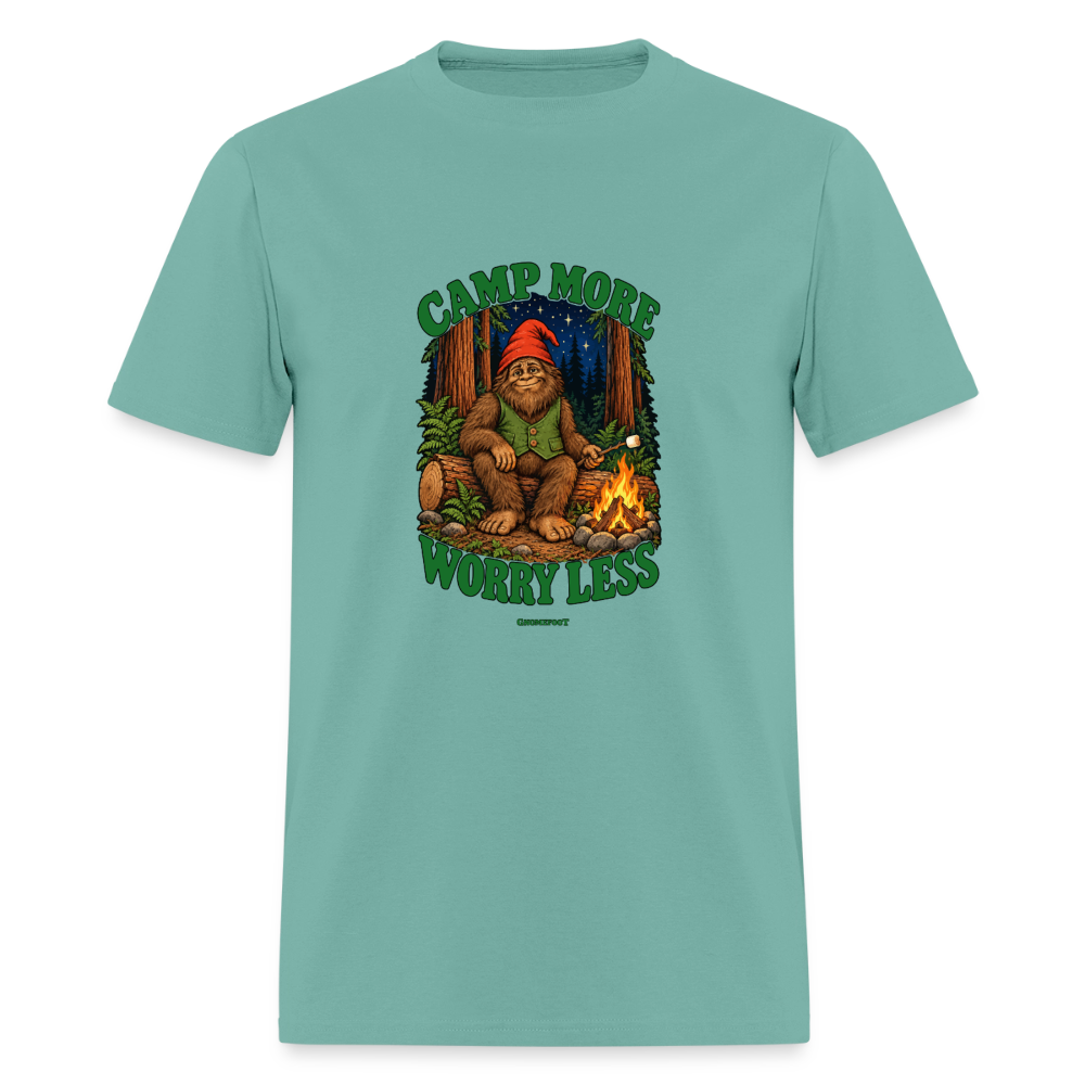 Camp More Worry Less Gnomefoot Men's T-Shirt - aquatic