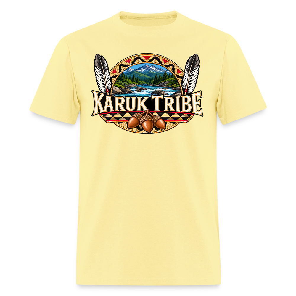 Karuk Tribe Acorn Design Men's T-Shirt - cornsilk