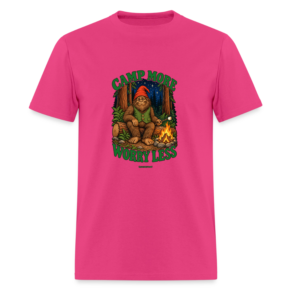 Camp More Worry Less Gnomefoot Men's T-Shirt - fuchsia