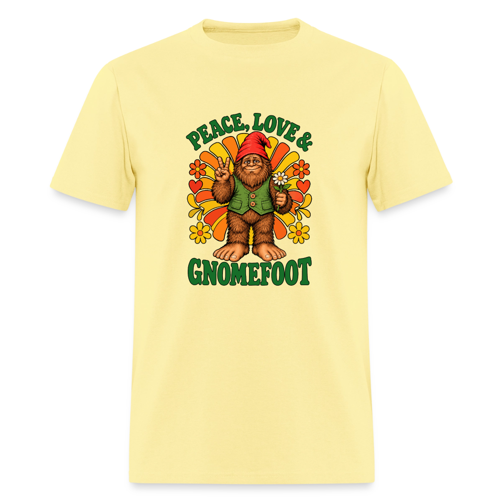Peace Love and Gnomefoot Men's T-Shirt - cornsilk