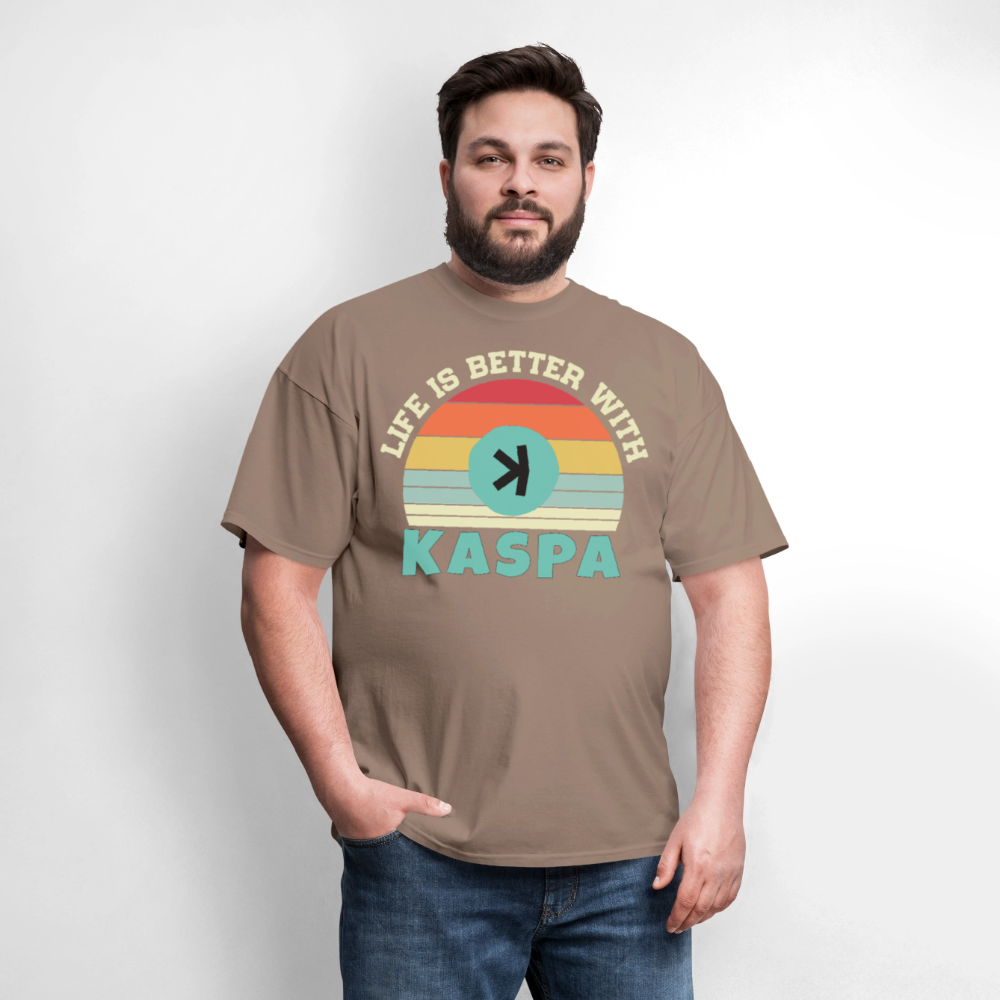 Life is better with Kaspa T-shirt - brown savana