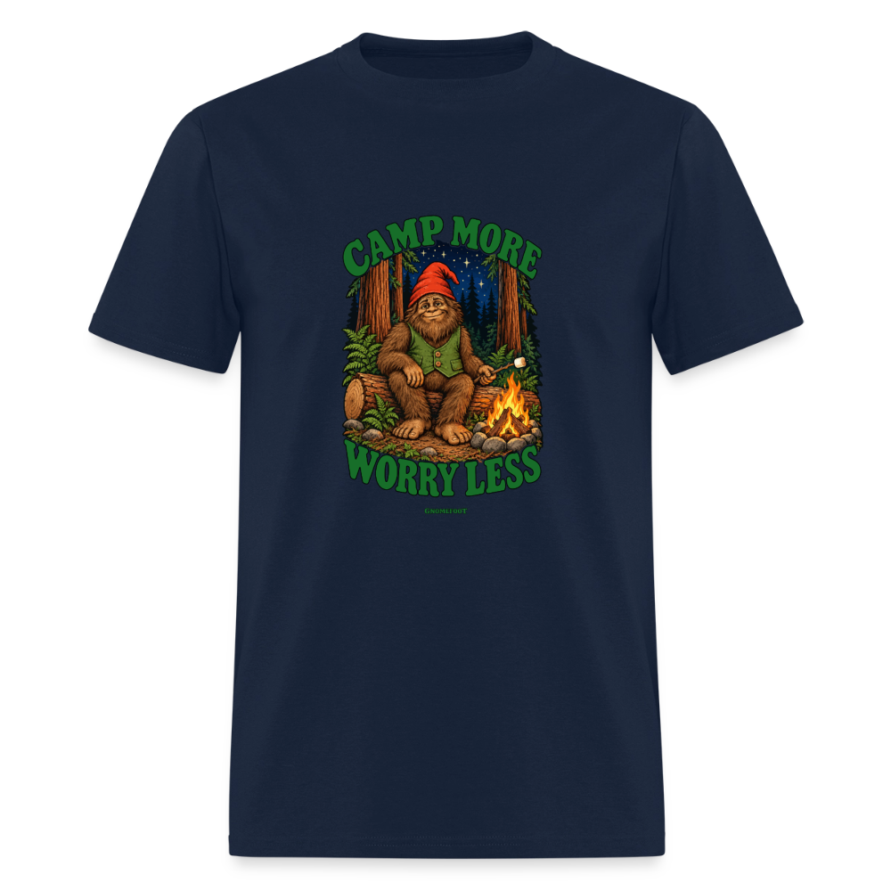 Camp More Worry Less Gnomefoot Men's T-Shirt - navy