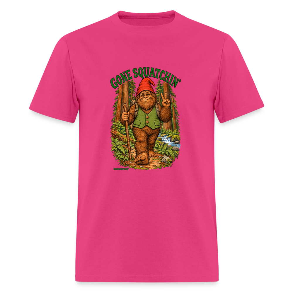 Gone Squatchin Gnomefoot Men's T-Shirt - fuchsia