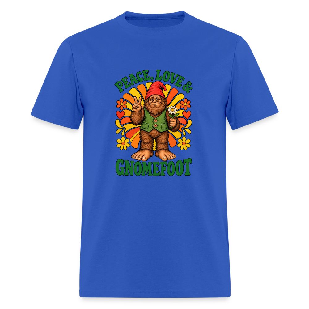 Peace Love and Gnomefoot Men's T-Shirt - royal blue