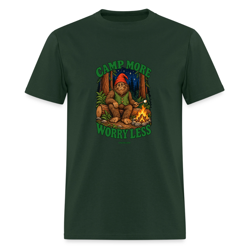 Camp More Worry Less Gnomefoot Men's T-Shirt - forest green