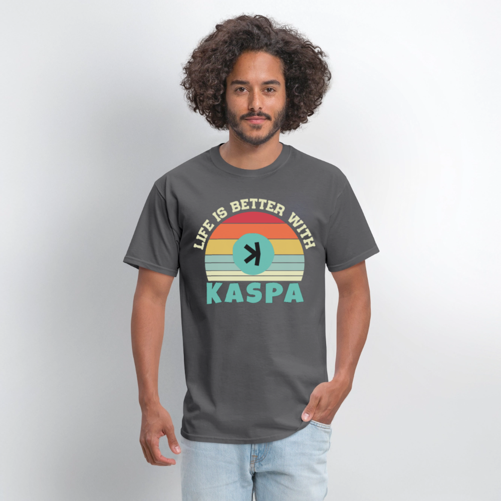 Life is better with Kaspa T-shirt - charcoal