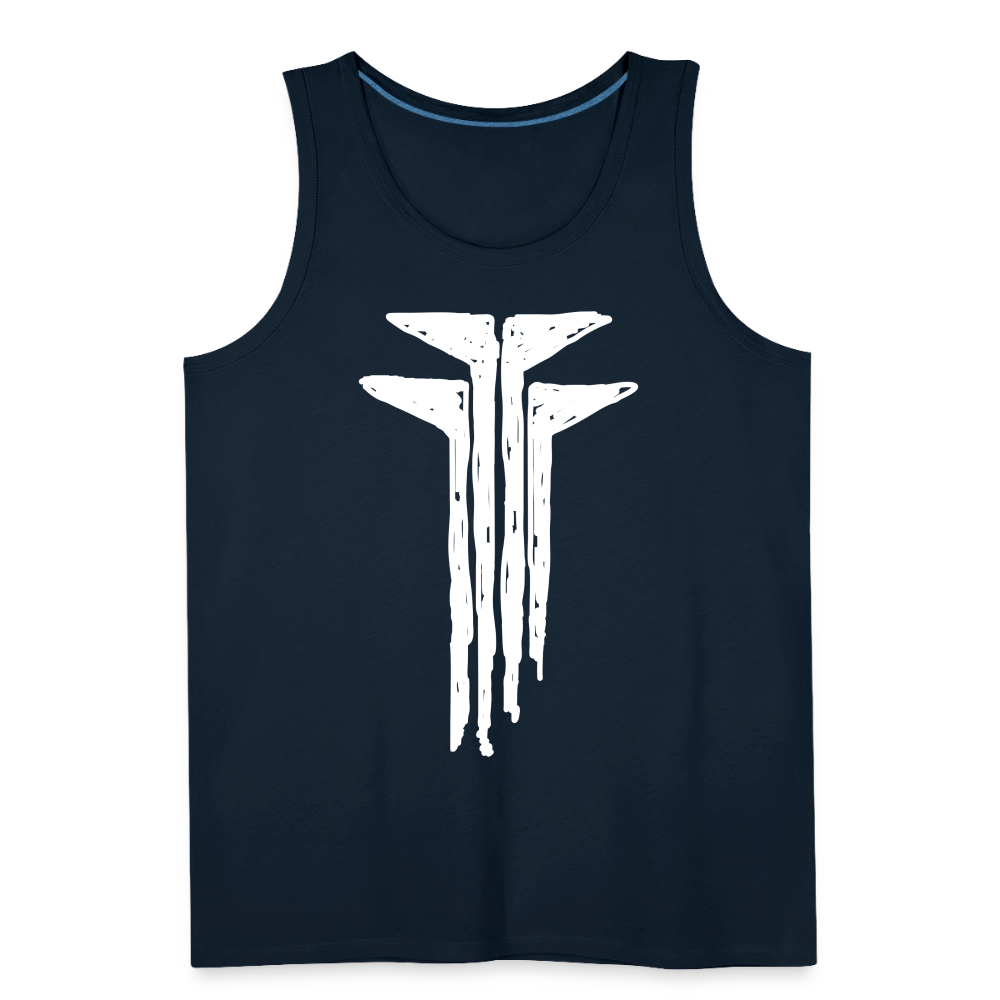 Frogs Scribble Men’s Premium Tank - deep navy