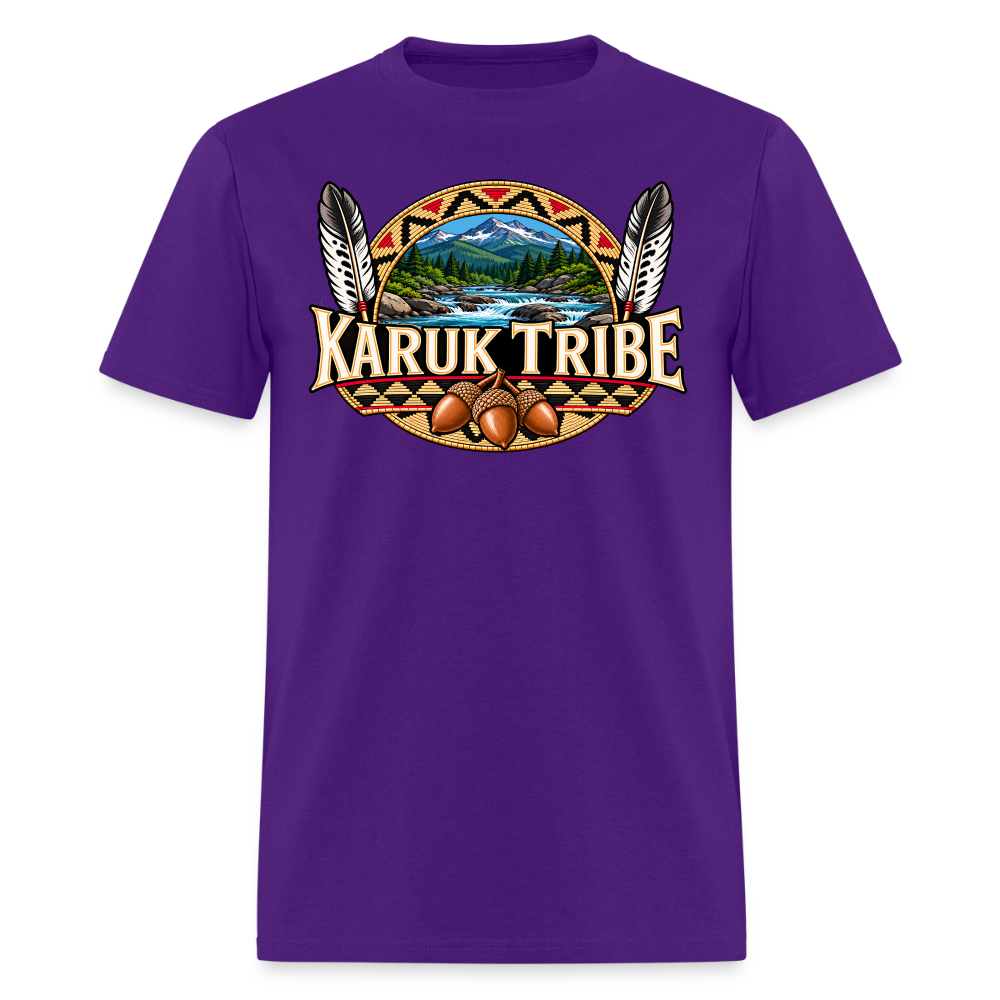 Karuk Tribe Acorn Design Men's T-Shirt - purple
