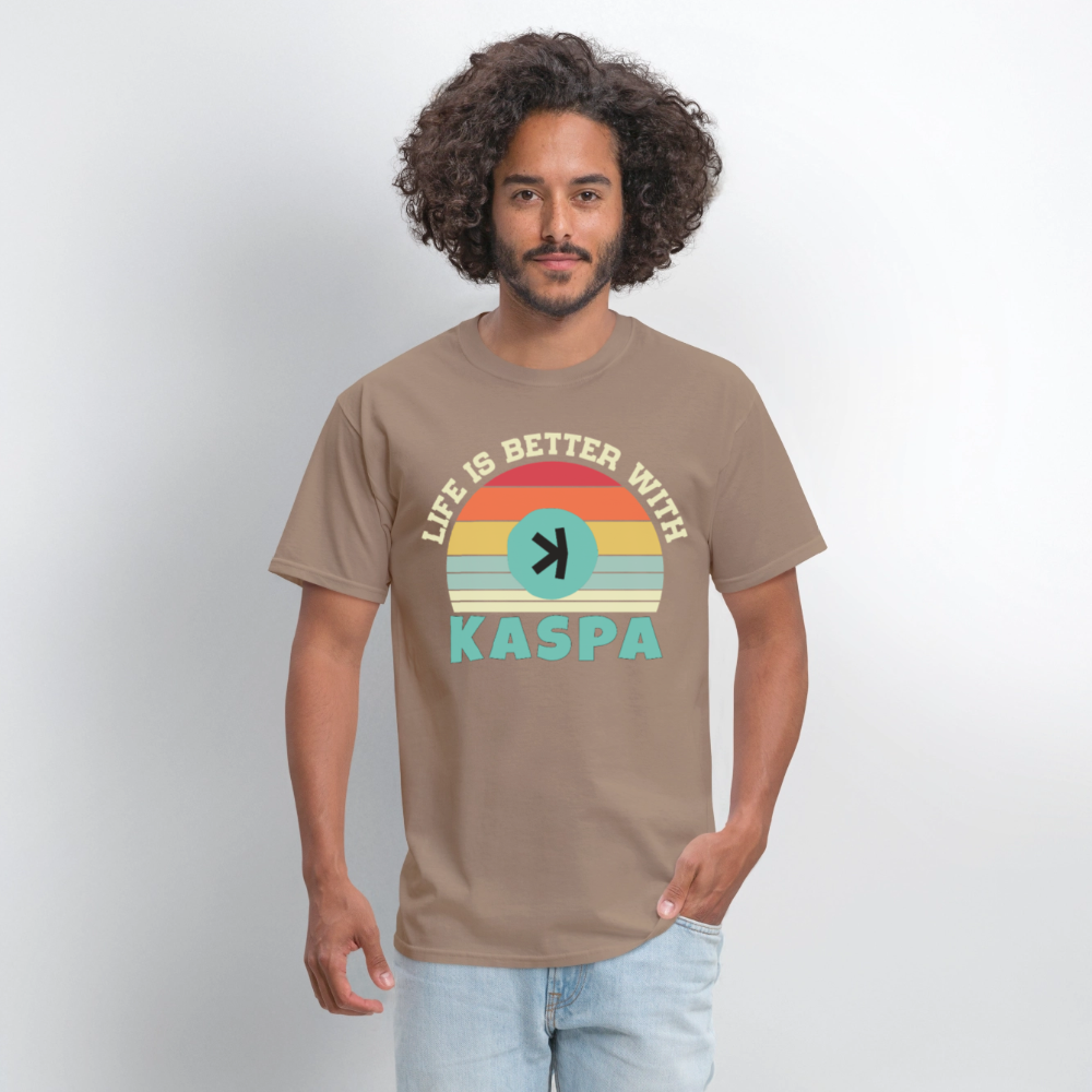 Life is better with Kaspa T-shirt - brown savana