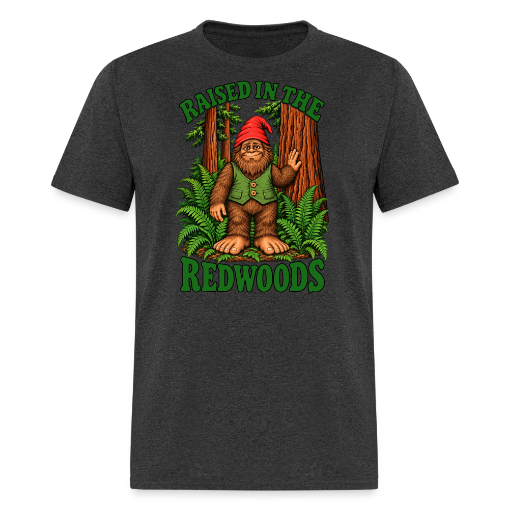 Gnomefoot Raised in the Redwoods Men's T-Shirt - heather black