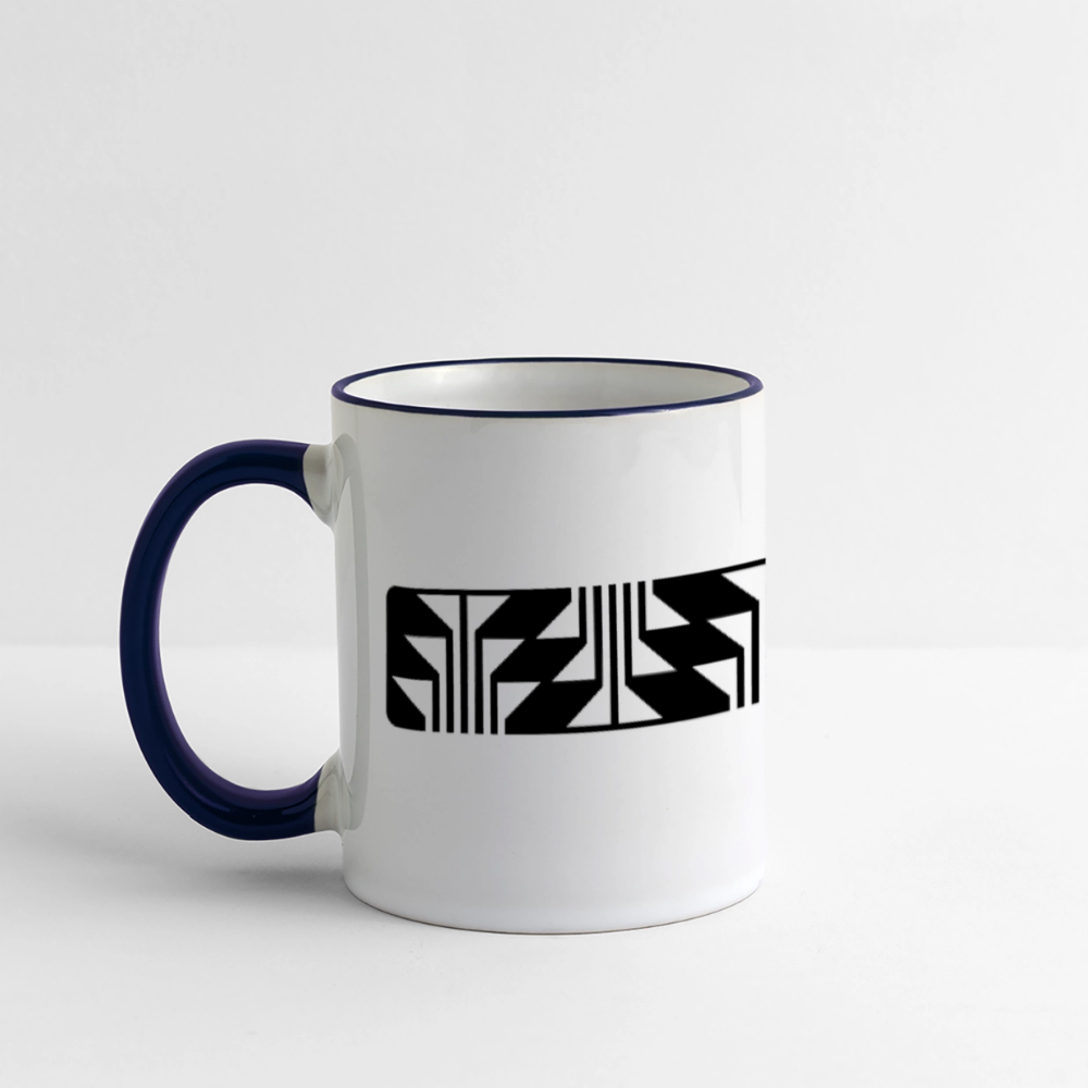 Frog Foot Panel Panoramic Mug - white/cobalt blue