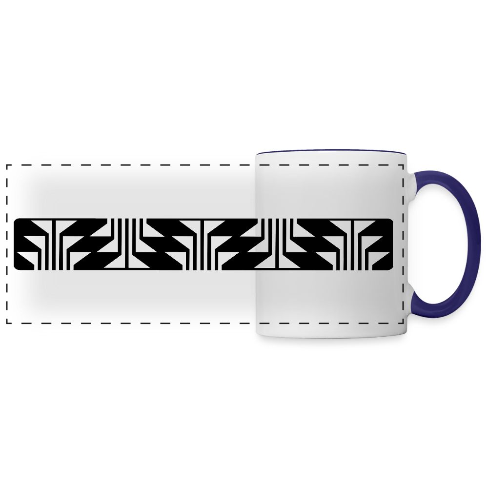 Frog Foot Panel Panoramic Mug - white/cobalt blue