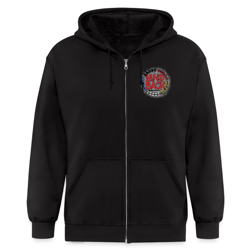 Land Back Zip Hoodie - black