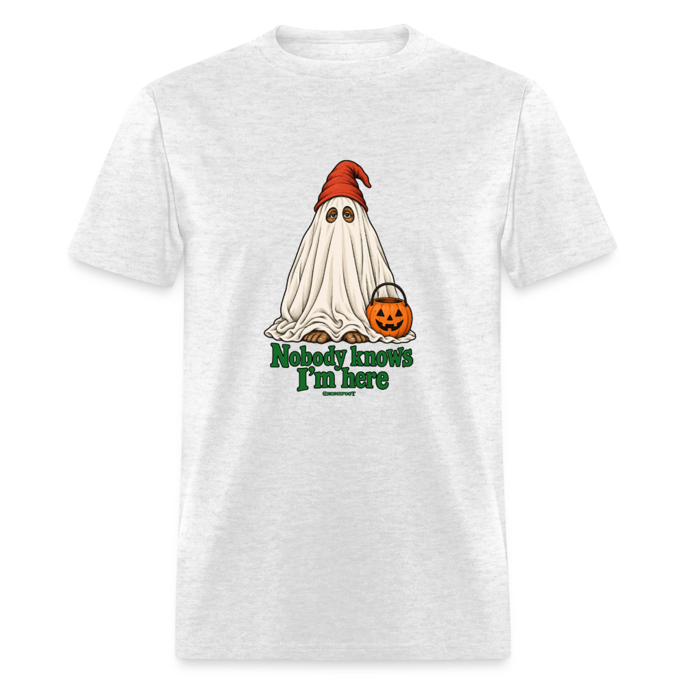 Nobody Knows I’m Here Ghost Gnomefoot Men's T-Shirt - light heather gray