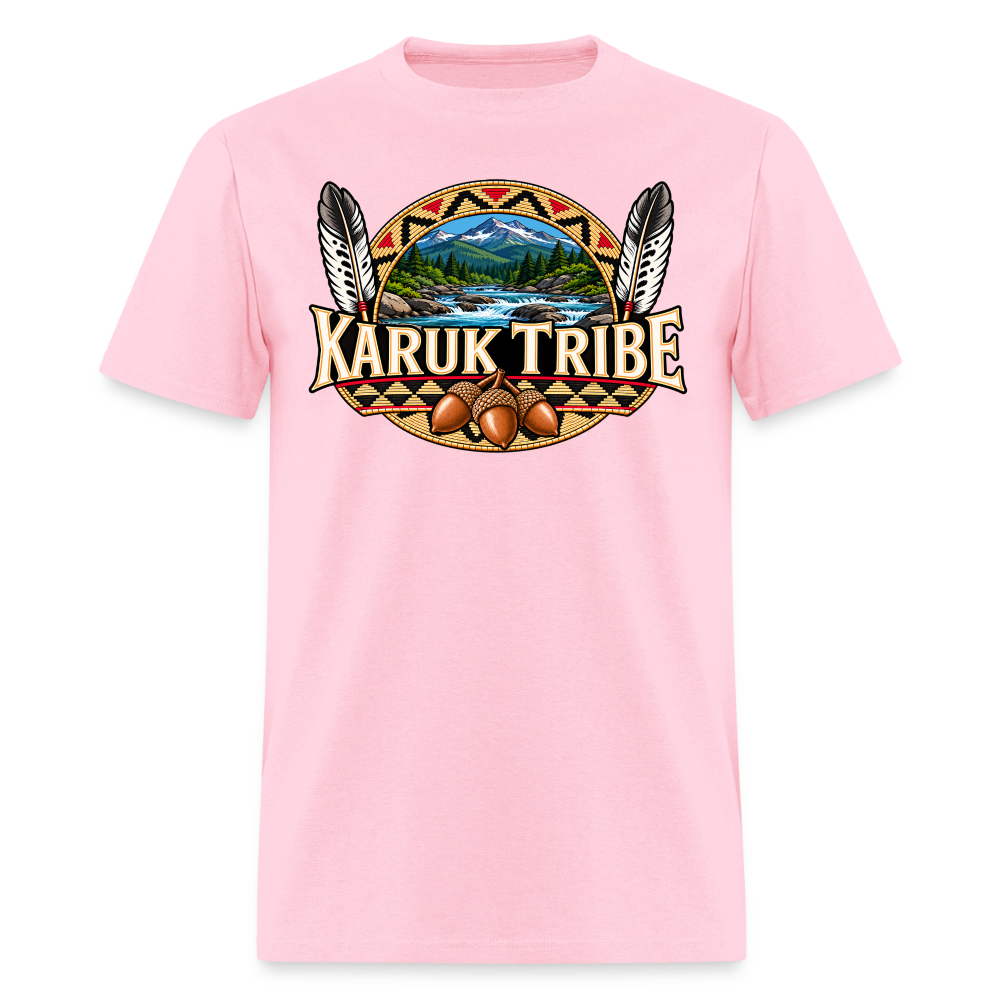 Karuk Tribe Acorn Design Men's T-Shirt - pink
