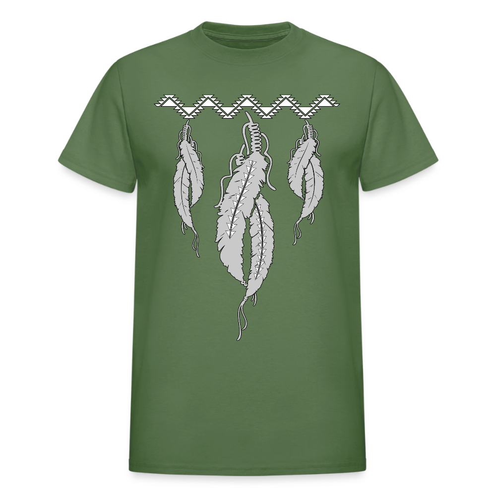 Sturgeon Feathers w Swallow Tail Ultra Cotton Adult T-Shirt - military green