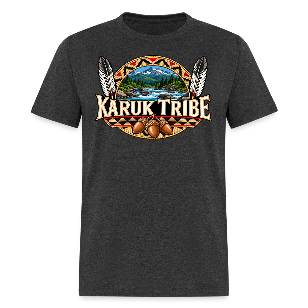 Karuk Tribe Acorn Design Men's T-Shirt - heather black