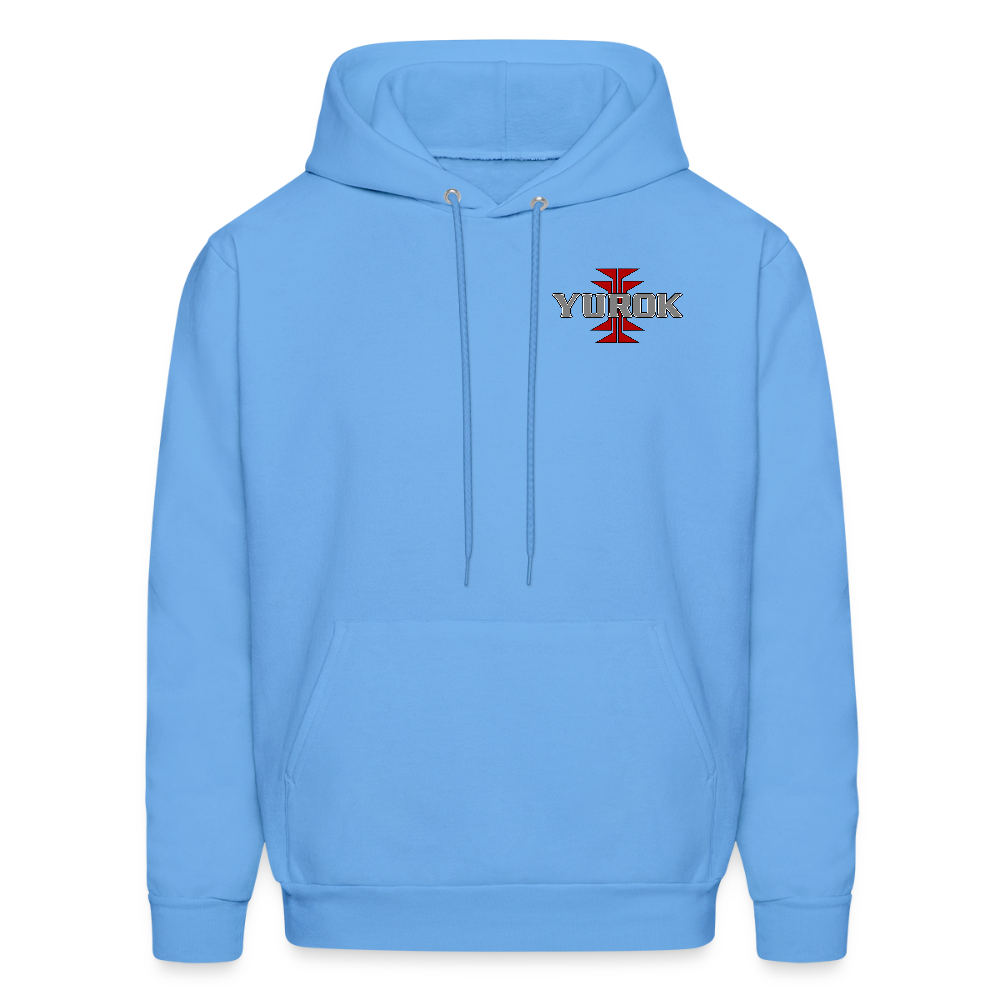 Yurok with Frogs Foot Men's Hoodie - carolina blue