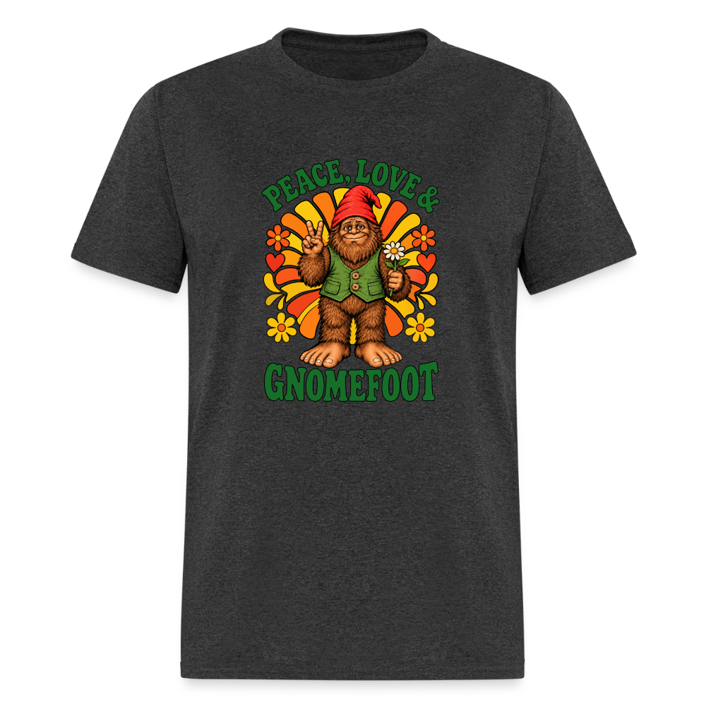 Peace Love and Gnomefoot Men's T-Shirt - heather black