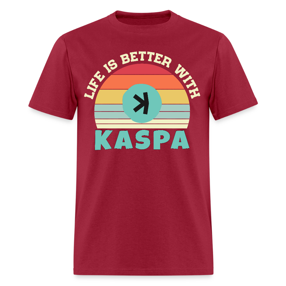 Life is better with Kaspa T-shirt - dark red