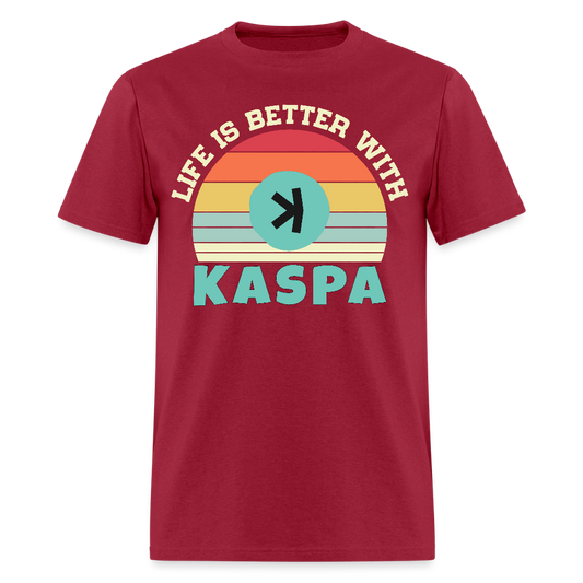 Life is better with Kaspa T-shirt - dark red