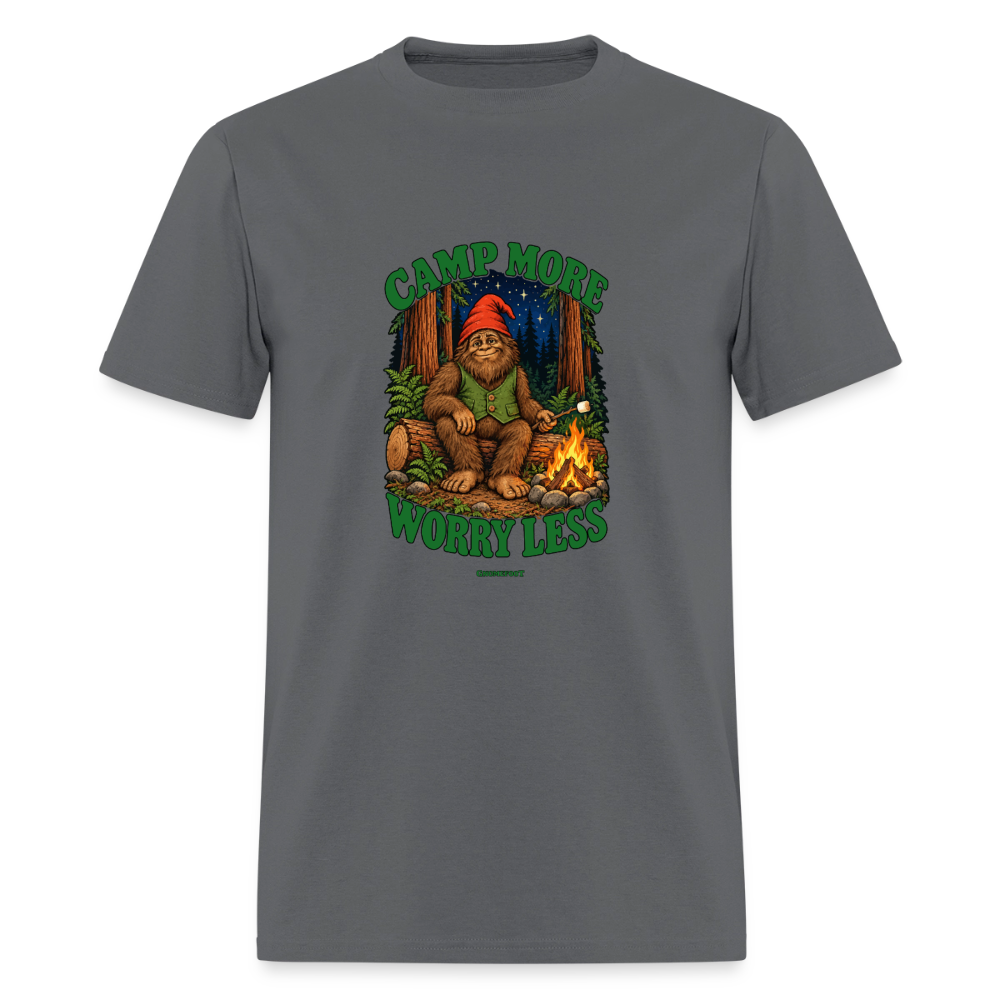 Camp More Worry Less Gnomefoot Men's T-Shirt - charcoal