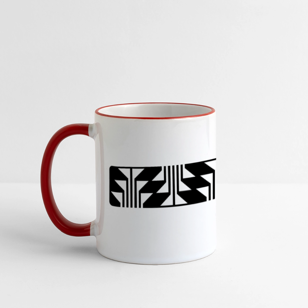 Frog Foot Panel Panoramic Mug - white/red