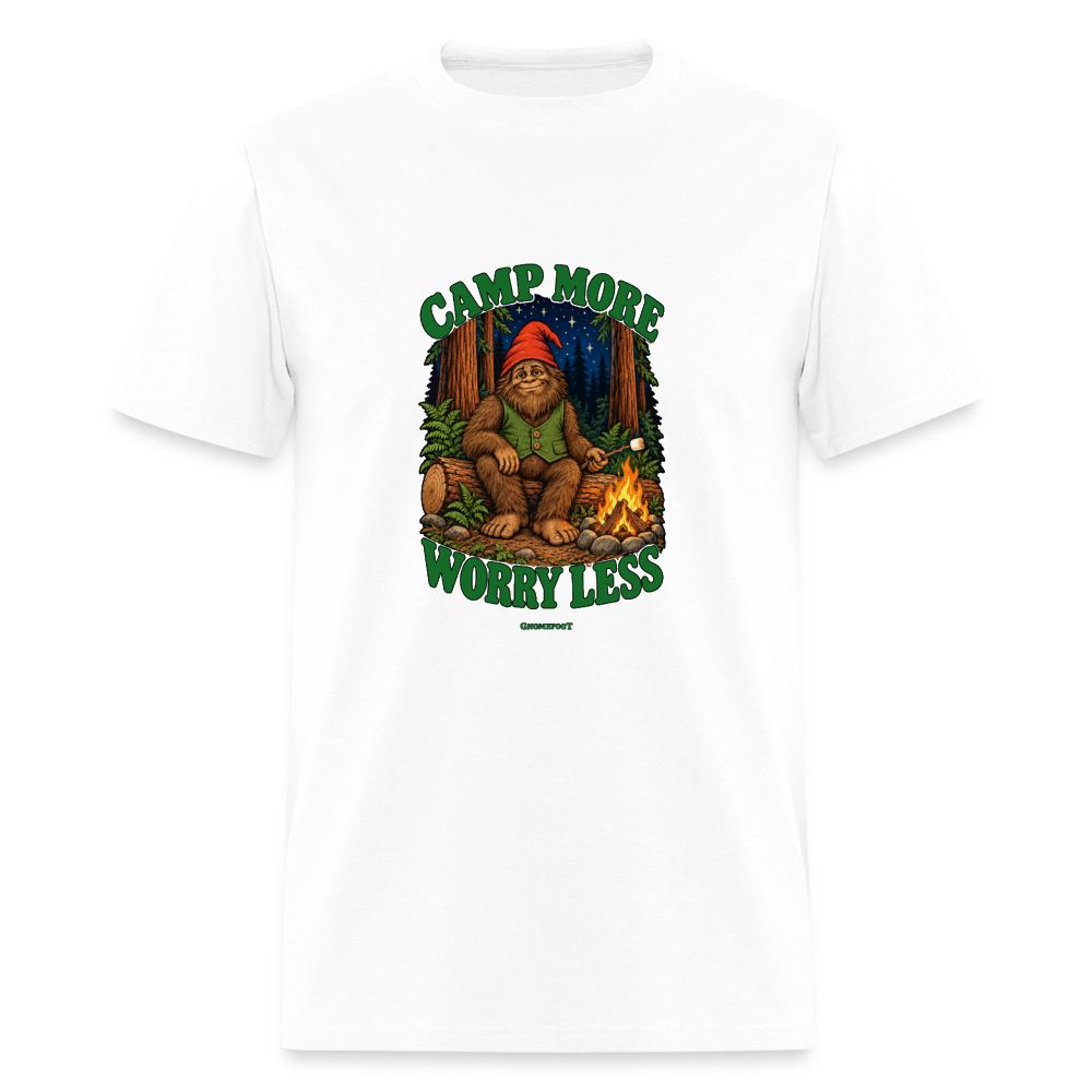 Camp More Worry Less Gnomefoot Men's T-Shirt - white