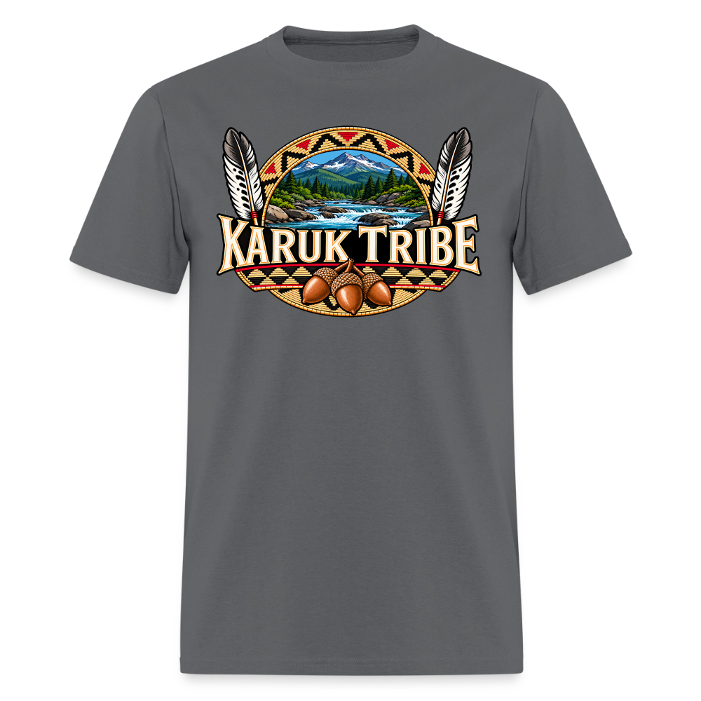 Karuk Tribe Acorn Design Men's T-Shirt - charcoal