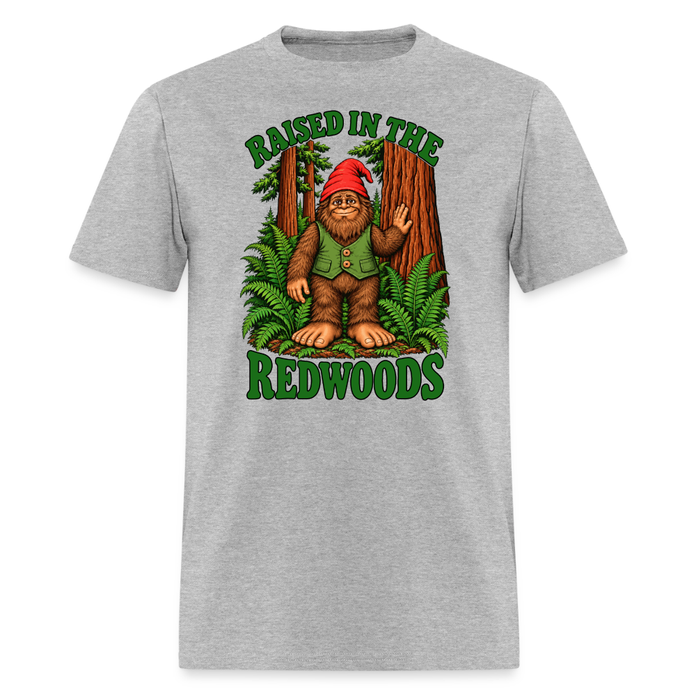 Gnomefoot Raised in the Redwoods Men's T-Shirt - heather gray