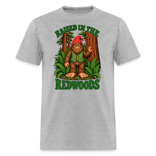 Gnomefoot Raised in the Redwoods Men's T-Shirt - heather gray