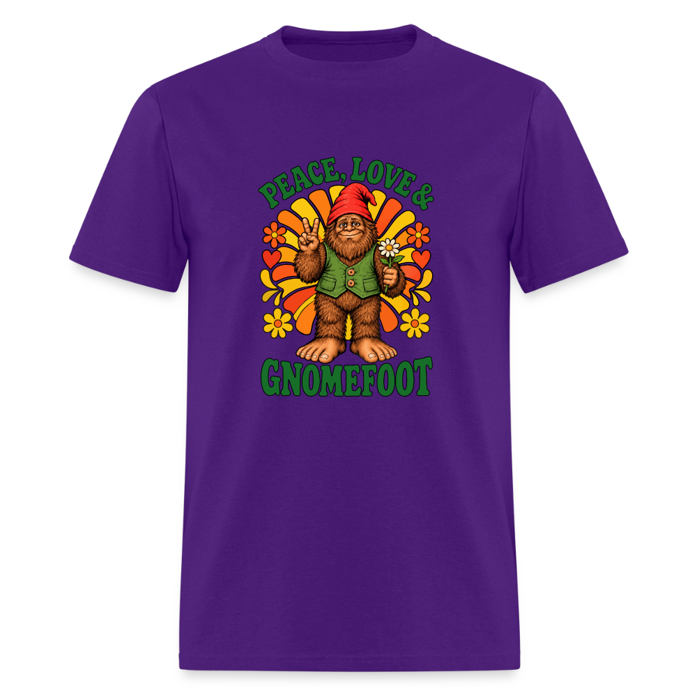 Peace Love and Gnomefoot Men's T-Shirt - purple
