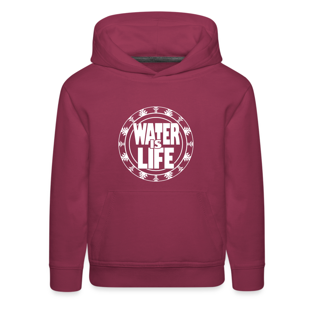 Water Is Life Kids‘ Premium Hoodie - burgundy