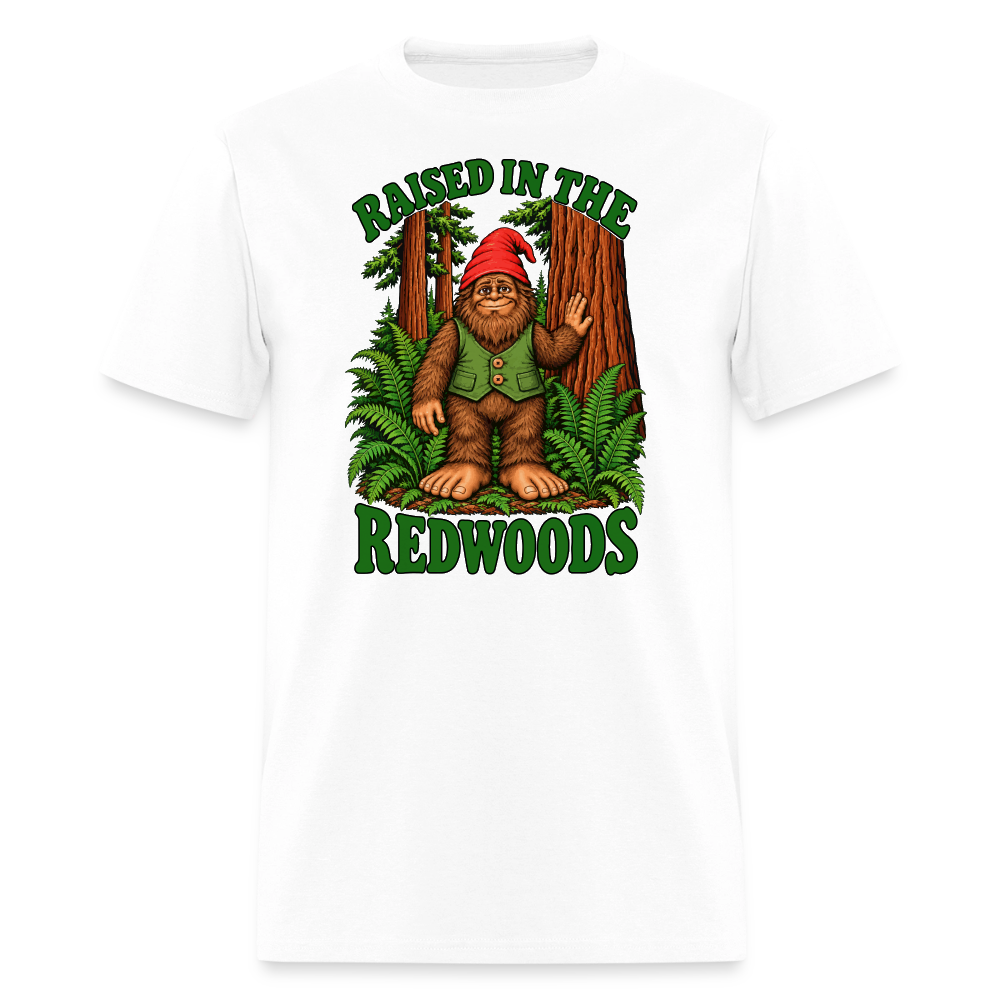 Gnomefoot Raised in the Redwoods Men's T-Shirt - white